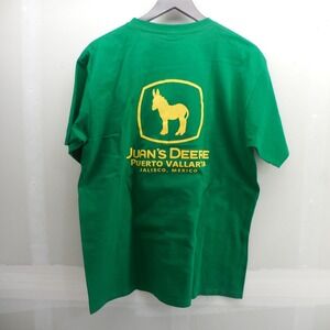 Juans Deere Puerto Vallarta Mexico Graphic T-Shirt Green Yazbek Heavy Weight L